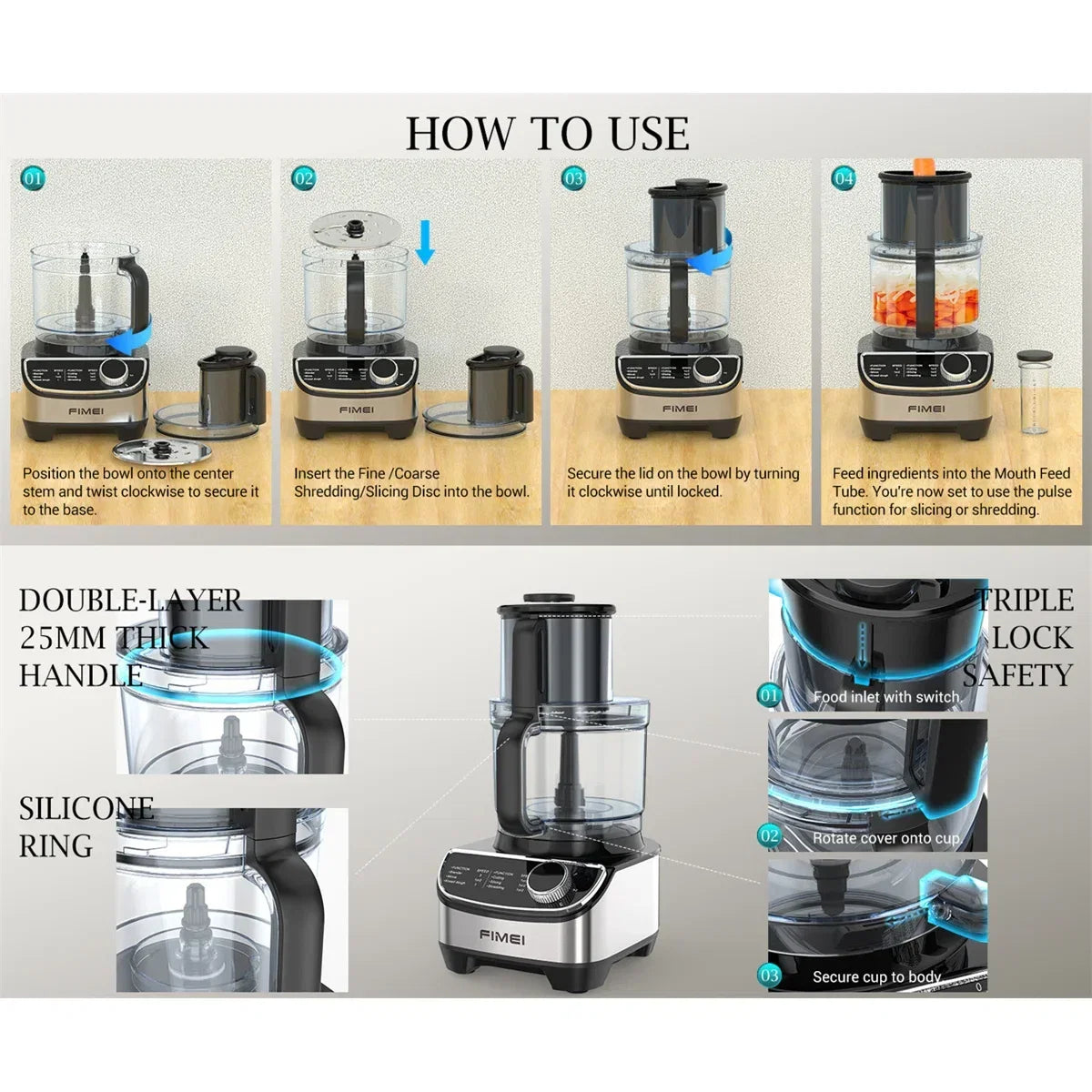 Food Processor Chopping & Blender Combo