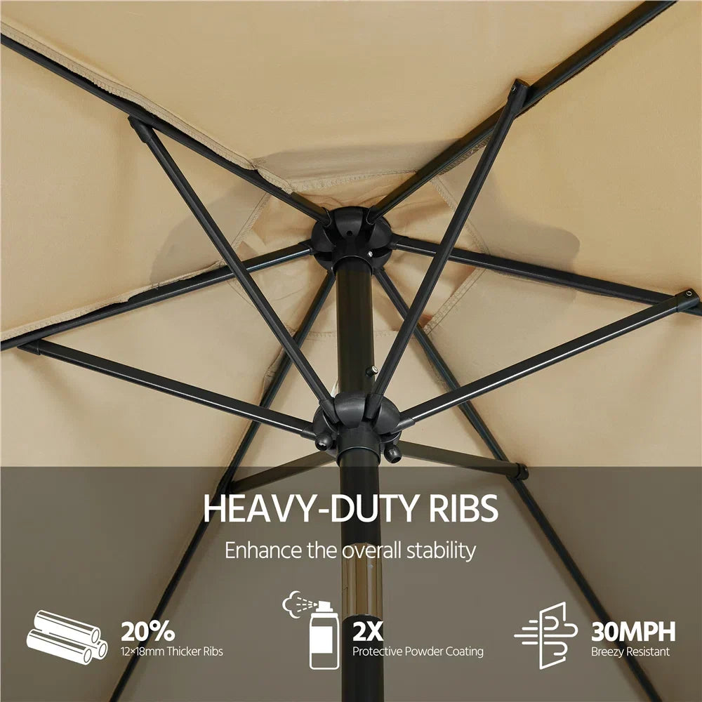 95 H Push-Button Tilt Market Umbrella